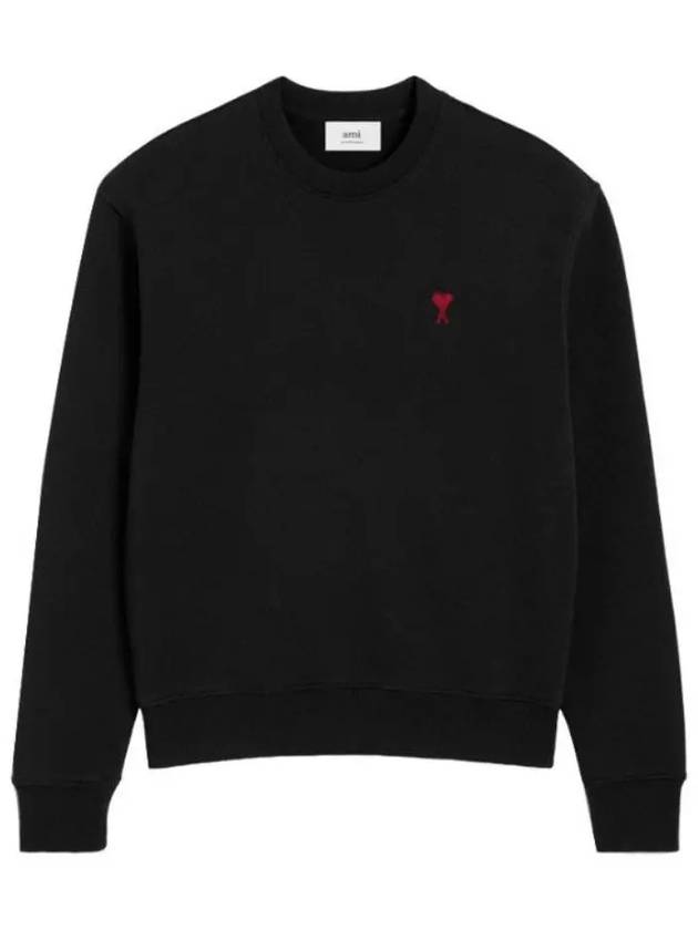 Small Heart Logo Sweatshirt Black - AMI - BALAAN 2