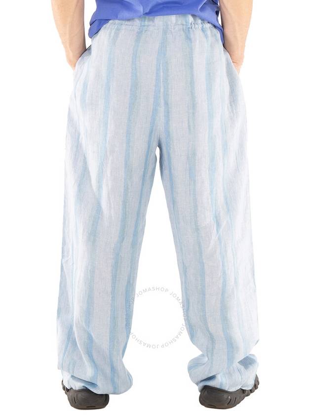 Emporio Armani Striped Print Llinen Drawstring Trousers, Brand Size 50 (Waist Size 34") - EMPORIO ARMANI - BALAAN 3