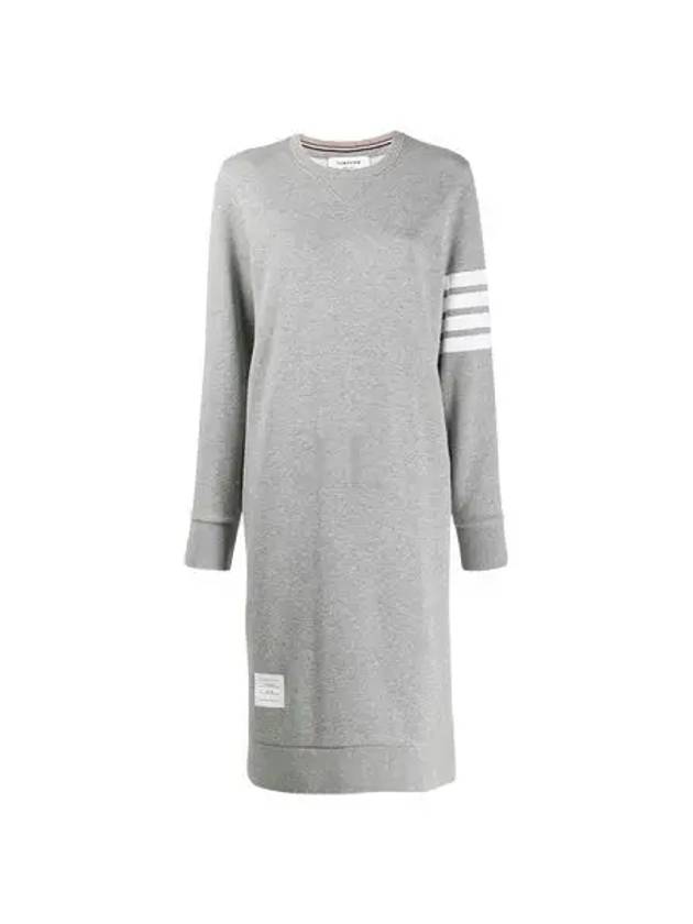 Classic Loopback 4-Bar Sweater Midi Dress Light Grey - THOM BROWNE - BALAAN 2