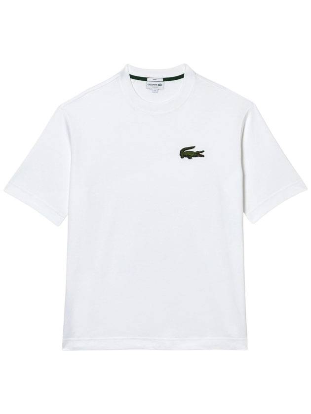 Crocodile Loose Fit Large Short Sleeve T Shirt White - LACOSTE - BALAAN 1