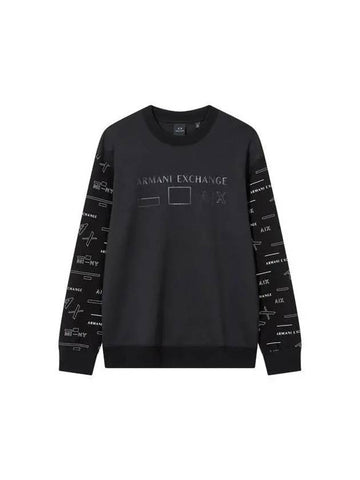 Men s logo pattern point sweatshirt black - ARMANI EXCHANGE - BALAAN 1