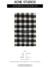 Studios Logo Wool Check Muffler Black White - ACNE STUDIOS - BALAAN.