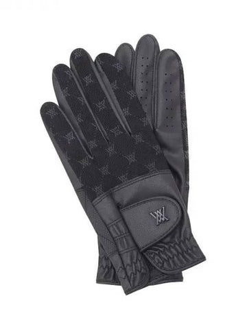 Anew W Monogram SEETHROUGH Gloves IR BK Domestic Product GQCY24053019558 - ANEWGOLF - BALAAN 1