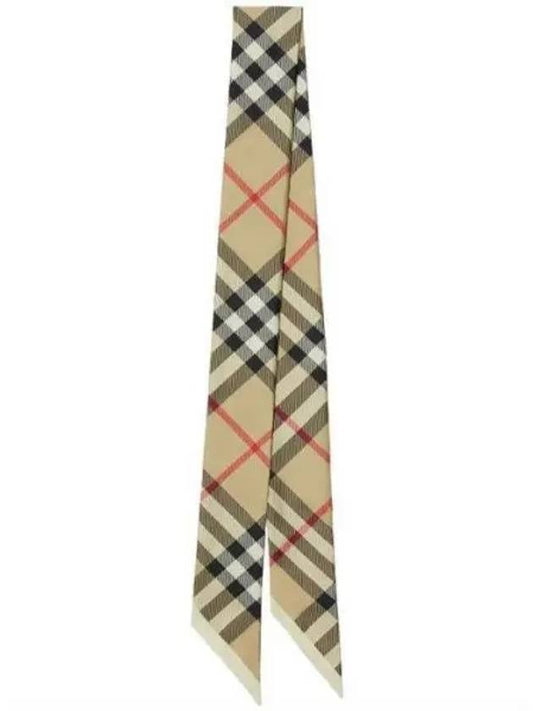 Skinny Check Silk Scarf Archive Beige - BURBERRY - BALAAN 2