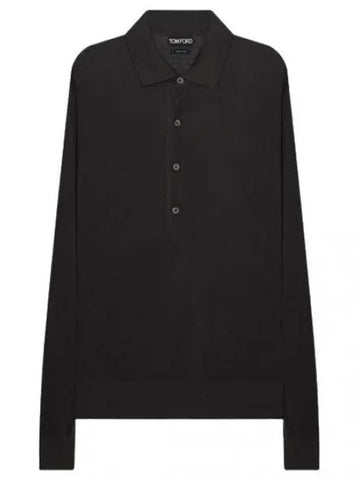 Silk Cotton Long Sleeve Pique Men s Collar - TOM FORD - BALAAN 1