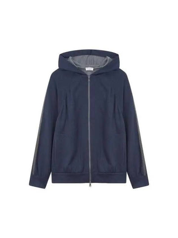 Women s Monili Line Hooded Zip Up Navy - BRUNELLO CUCINELLI - BALAAN 1