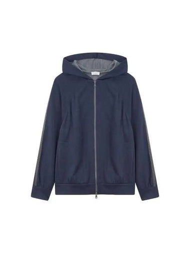 Women s Monili Line Hooded Zip Up Navy - BRUNELLO CUCINELLI - BALAAN 1