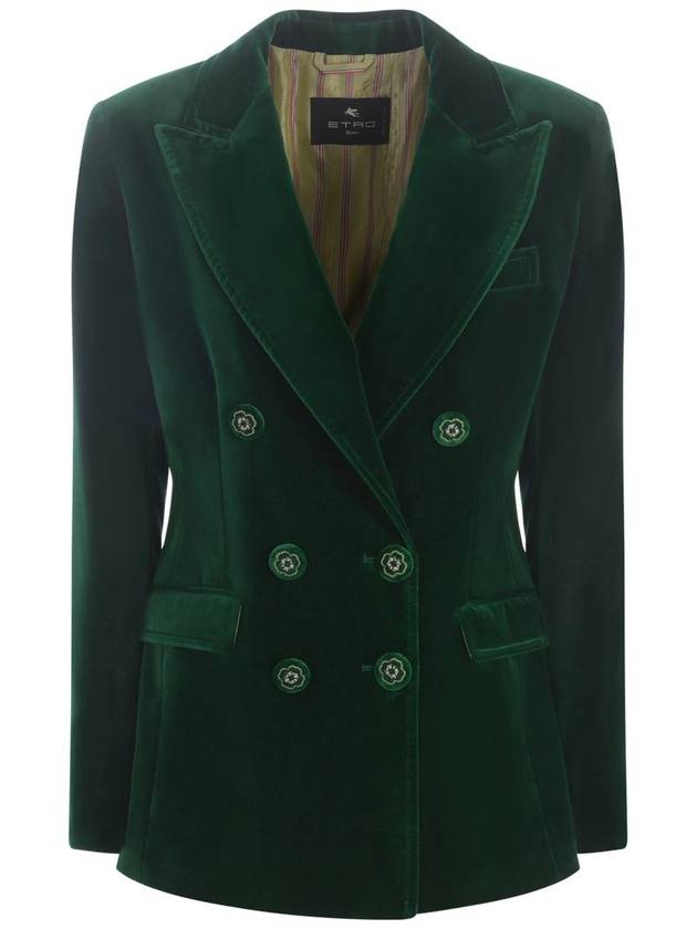 velvet long sleeve double breasted blazer 121800551 - ETRO - BALAAN 2