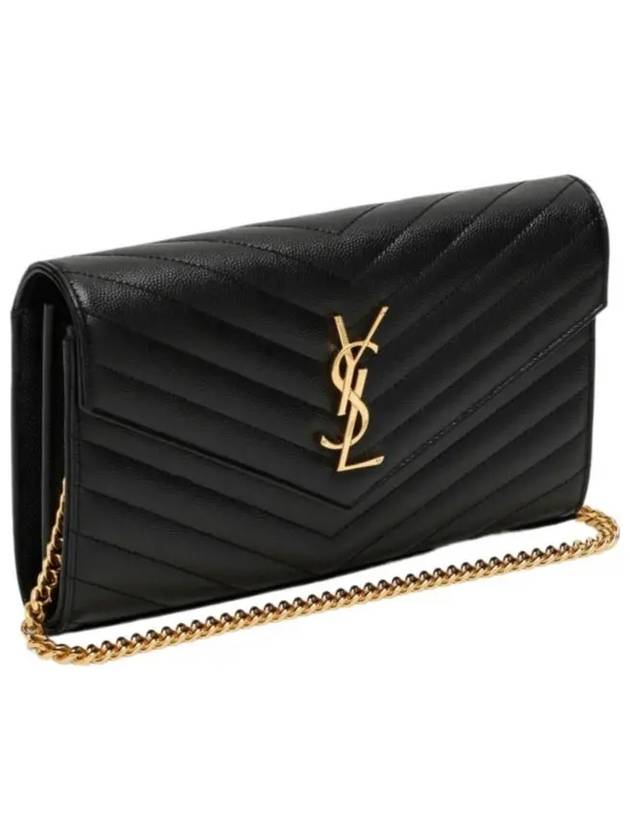 Monogram Matelasse Chain Shoulder Bag Black - SAINT LAURENT - BALAAN 3