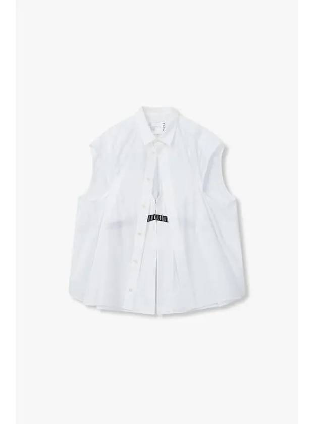 Women s Hook Layered Sleeveless Shirt White - SACAI - BALAAN 1