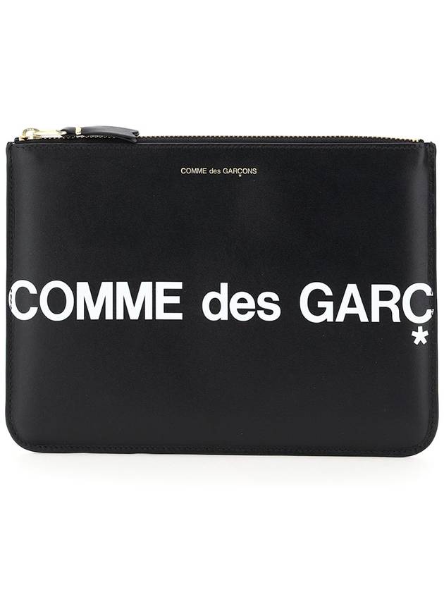 leather pouch with logo print - COMME DES GARCONS WALLET - BALAAN 1