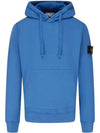 Wappen Patch Cotton Fleece Hoodie Blue - STONE ISLAND - BALAAN 1