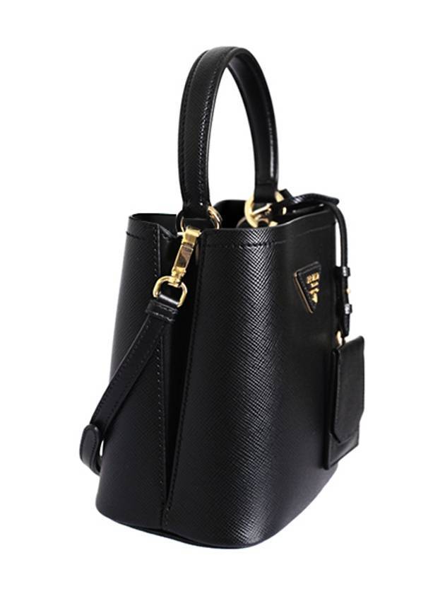 Panier Saffiano Leather Small Tote Bag Black - PRADA - BALAAN 4