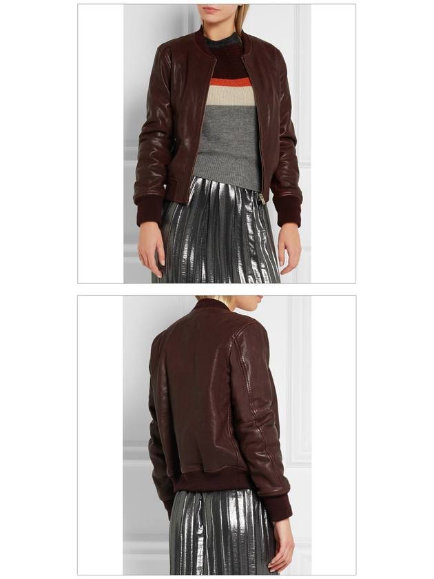 Brantley Leather Biker Jacket Burgundy - ISABEL MARANT - BALAAN 3