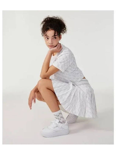 Monogram Pleated Skirt Women White - REEBOK - BALAAN 1