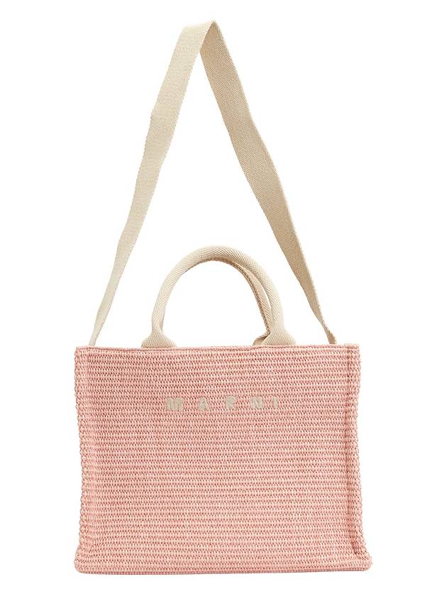 Small Raffia East West Tote Bag Pink - MARNI - BALAAN 8