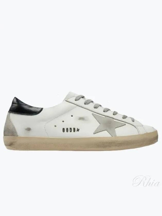 Men's Black Heel Tab Metal Stud Lettering Superstar Low Top Sneakers White - GOLDEN GOOSE - BALAAN 2