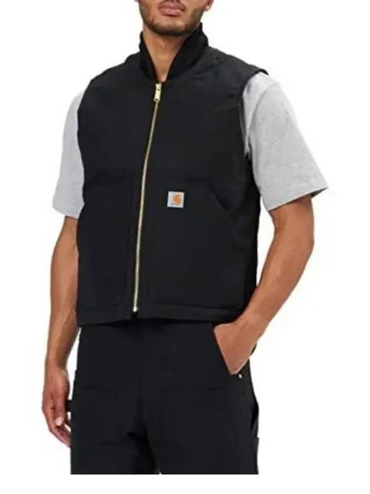 Relaxed Fit Firm Duck Insulated Rib Collar Vest 106676 BLK - CARHARTT - BALAAN 1