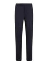 Diagonal Plain Weave Classic Wool Slacks Navy - THOM BROWNE - BALAAN 2