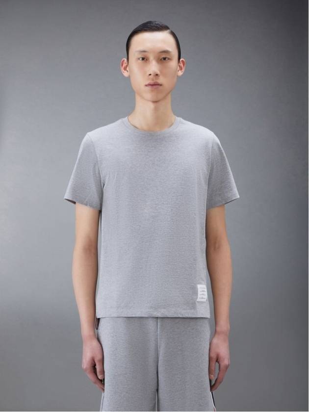 Men's Side Slit Relaxed Short Sleeve T-Shirt Light Grey - THOM BROWNE - BALAAN 7