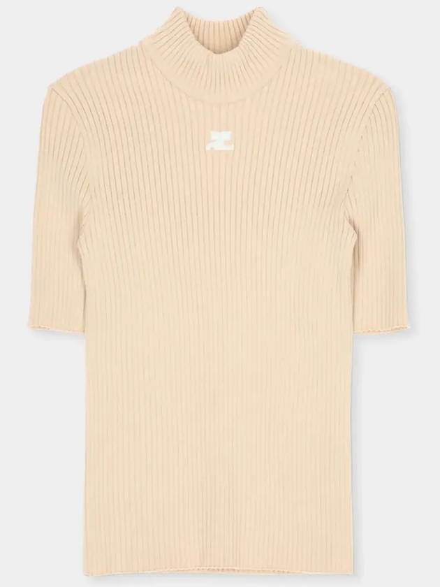 Reedition Knit Short Sleeve Turtle Neck Sand - COURREGES - BALAAN 8