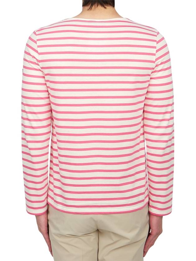 Minquiers Modern Stripe Long Sleeve T-Shirt White Pink - SAINT JAMES - BALAAN 4