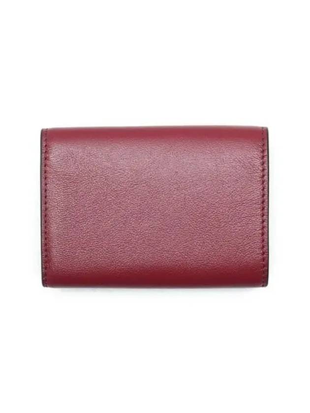 Men's Compact Tri-Fold Leather Half Wallet Wine Dune - MARNI - BALAAN 3