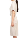 Women's Belt Wool Blend Midi Dress Beige - THEORY - BALAAN 4