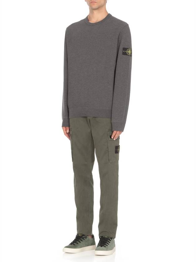 Wappen Patch Crew Neck Cotton Sweatshirt Dark Grey - STONE ISLAND - BALAAN 4