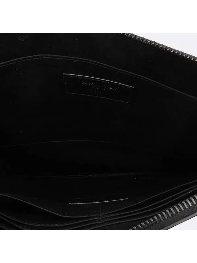 667686 Black Monogram Zippered Tablet Holder Clutch - SAINT LAURENT - BALAAN 6