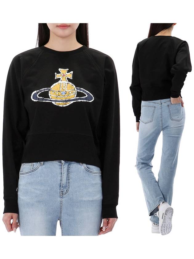 Logo Print Cotton Sweatshirt Black - VIVIENNE WESTWOOD - BALAAN 2