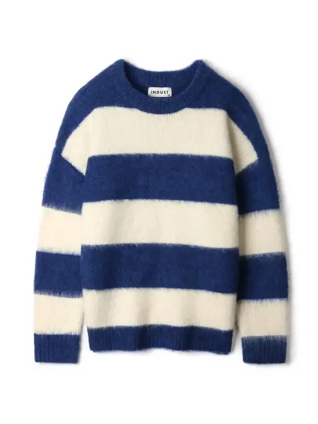 Wool brush striped knit blue - INDUST - BALAAN 1