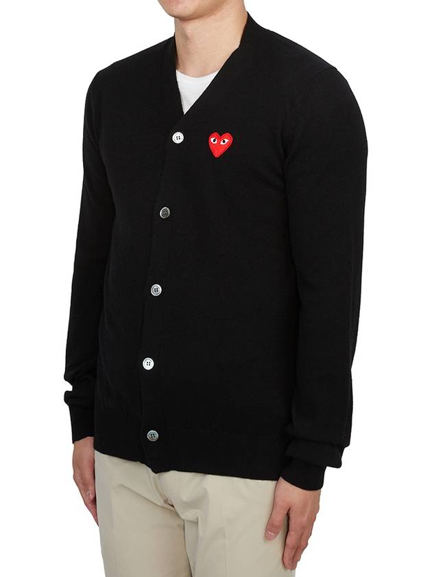 Heart Wappen Wool Cardigan Black - COMME DES GARCONS PLAY - BALAAN 3