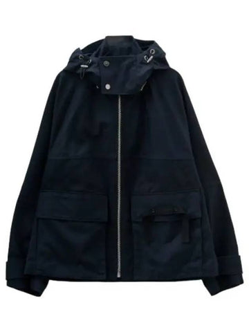 Jacquemus Le Blouson Molhado Hooded Jacket Navy Jumper - JACQUEMUS - BALAAN 1