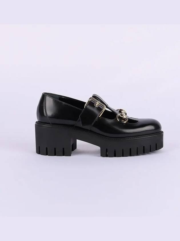 Horsebit Mary Jane High Loafers Black - GUCCI - BALAAN 3