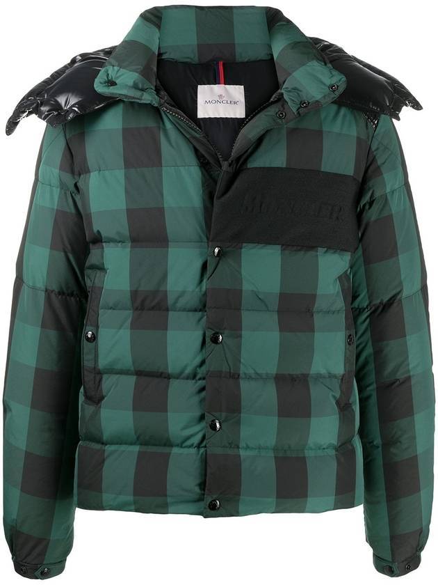 Men's Aubrock Check Down Padded Jacket Green - MONCLER - BALAAN 1