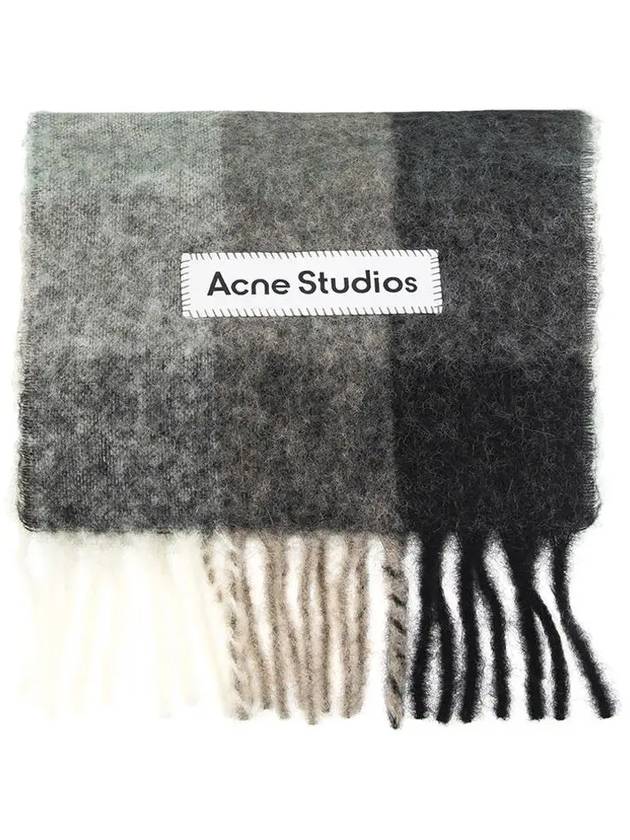 Check Mohair Muffler Green Grey Black - ACNE STUDIOS - BALAAN 3