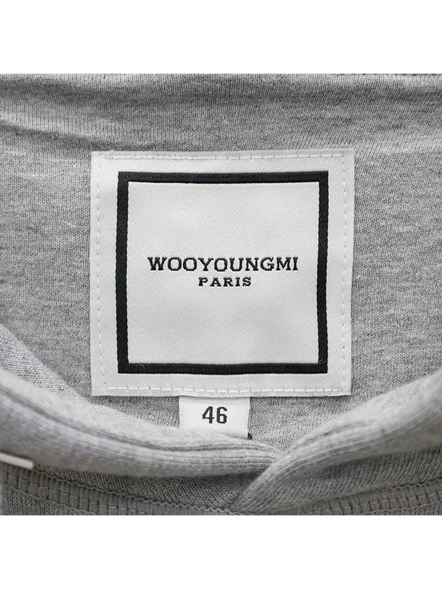 Back Logo Cotton Hoodie Grey - WOOYOUNGMI - BALAAN 7