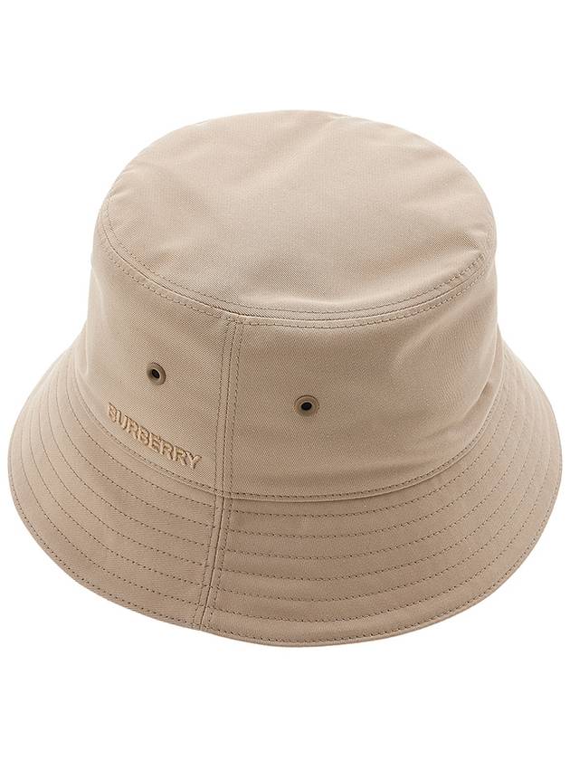 Embroidered Logo Cotton Gabardine Bucket Hat Honey - BURBERRY - BALAAN 11