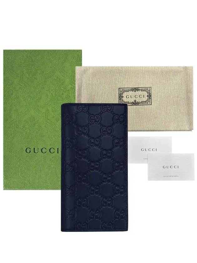 Signature Cima Long Wallet 779828 CWC1N 4009 Dark Navy - GUCCI - BALAAN 10