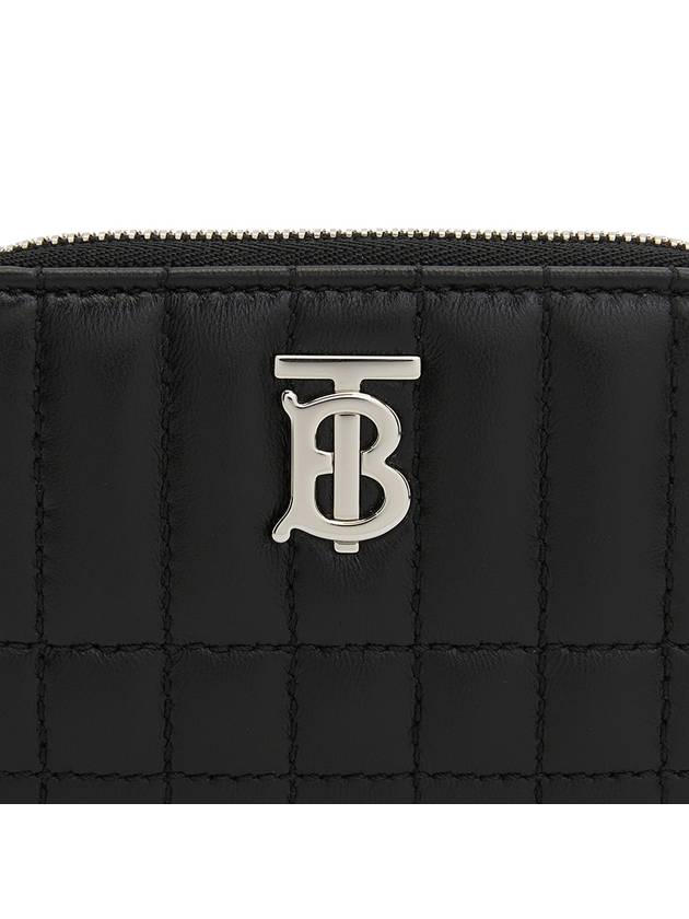 Lola Quilted Zip Round Coin Card Wallet Black - BURBERRY - BALAAN 6