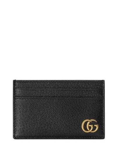 Gold Hardware GG Marmont Card Wallet Black - GUCCI - BALAAN 2