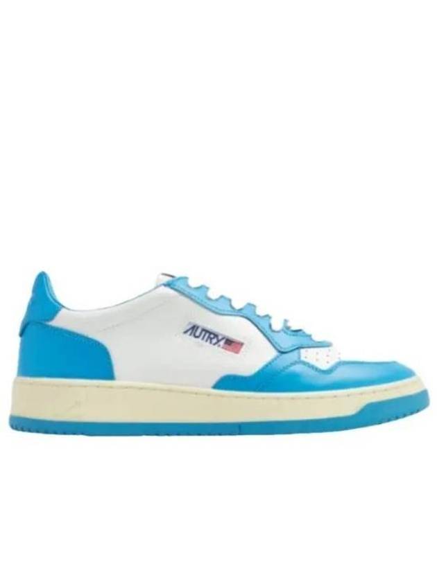 Men's Medalist Leather Low Top Sneakers Blue - AUTRY - BALAAN 2