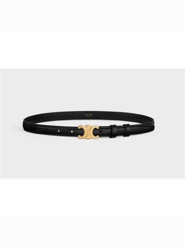 Triomphe Small Taurillon Leather Belt Black - CELINE - BALAAN 5