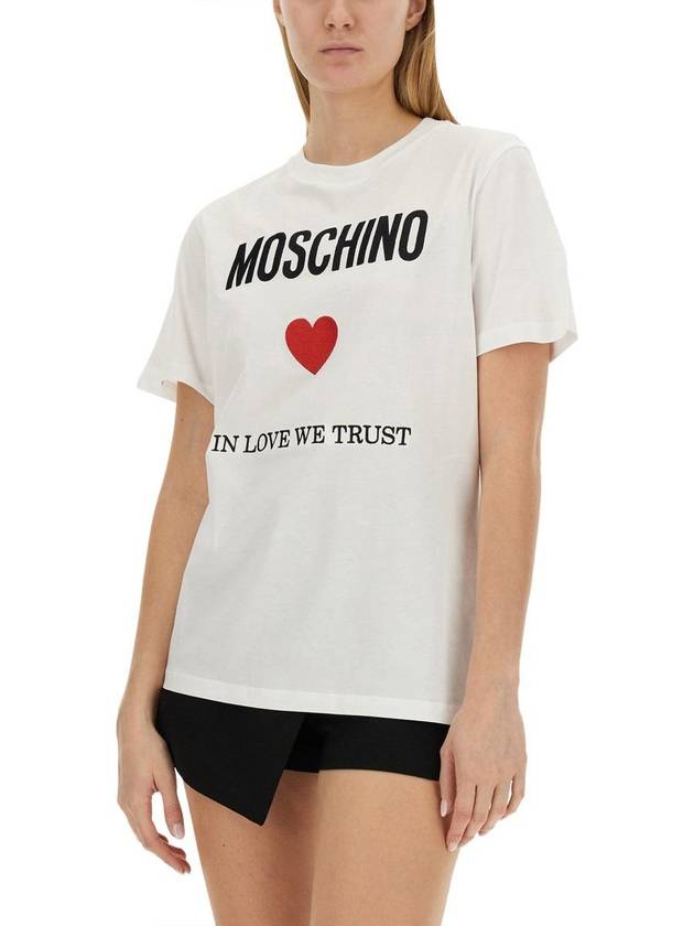 short sleeve t-shirt 07030541 2001 WHITE - MOSCHINO - BALAAN 5