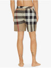 ExaGGerated Check Drawcord Swim Shorts Archive Beige - BURBERRY - BALAAN 7