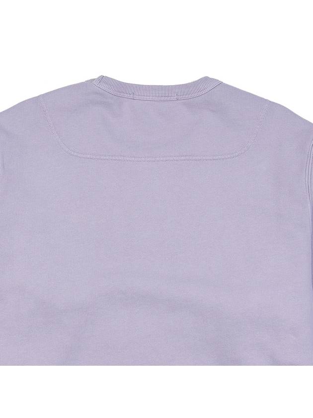 Brushed Cotton Fleece Garment Dyed Crewneck Sweatshirt Lavender - STONE ISLAND - BALAAN 8