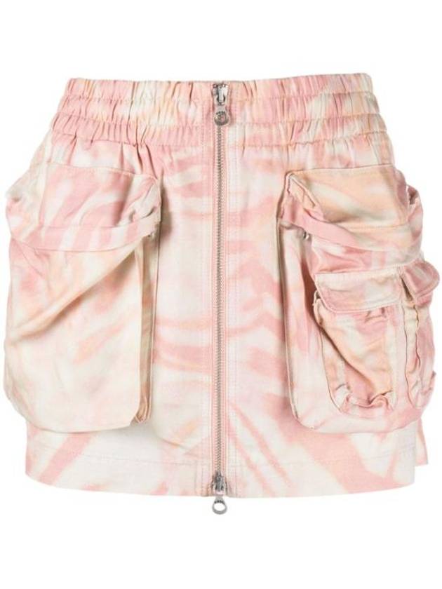 O Myrti Zebra Camo Twill Mini H Line Skirt Pink - DIESEL - BALAAN 1