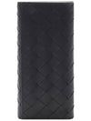 Men's Intrecciato Weaving Long Wallet Black - BOTTEGA VENETA - BALAAN 3