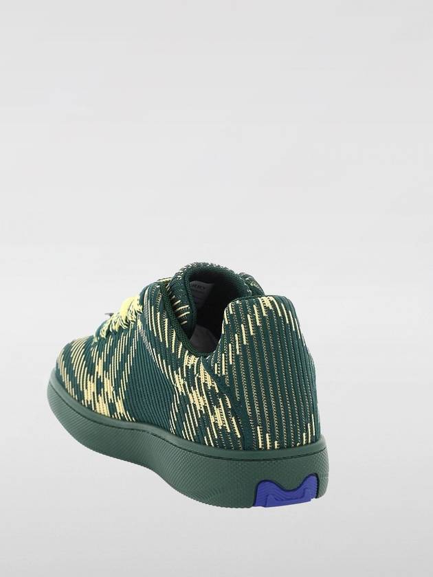 Check Square Toe Low Top Sneakers Green - BURBERRY - BALAAN 3